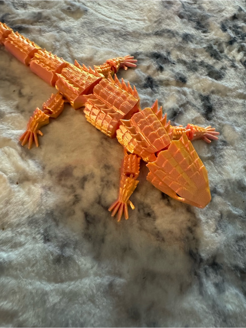 Orange Articulated Reptile Model for Pets & Display